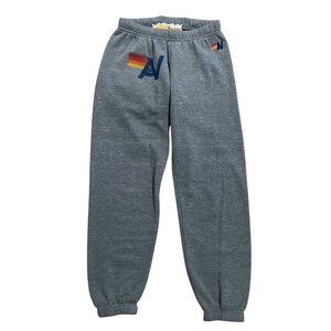 Aviator Nation Logo Sweatpants Heather Gray Size XS Casual Rainbow